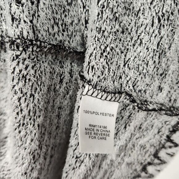 89th + Madison Open Front Cardigan Women's L Black/White Geometric 3/4 Sleeve - Picture 5 of 6